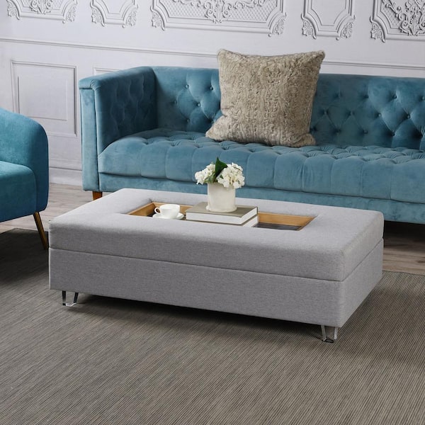 Austin Allen James 25.2 in. Gray Rectangle Polyester Coffee Table