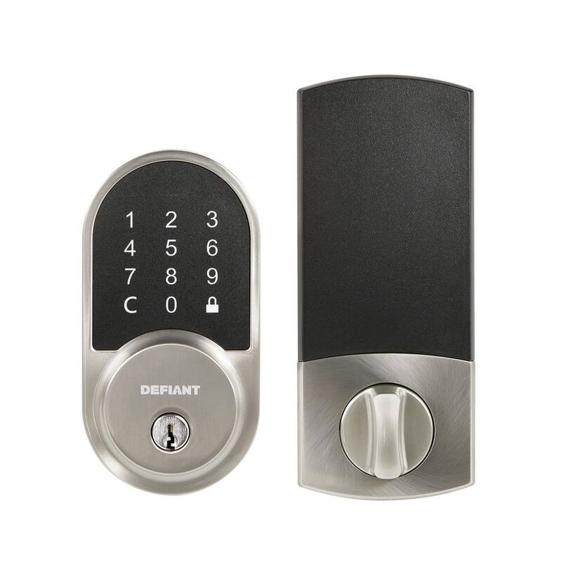 Round Satin Nickel Smart Wi-Fi Deadbolt Powered by Hubspace