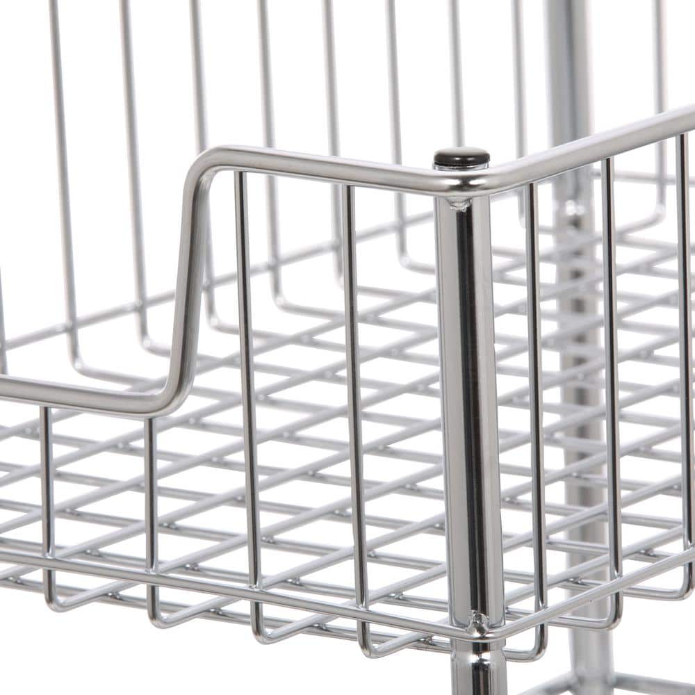 Chrome 2-Tier Sliding Undercabinet Organizer for Kitchen and Bathroom