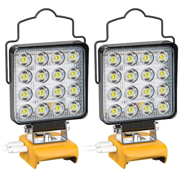 2-Pack 70W 7000LM Cordless LED Work Light for 20V Max Tool Packs USB Type-C Output 140-Degree Adjustable