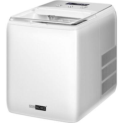 Electric 44 lbs./Day Portable Automatic Ice Maker with Self Cleaning Function and Scoop in White