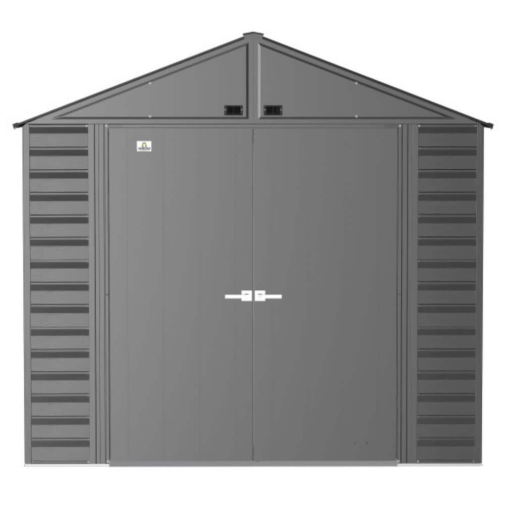 8 ft x 6 ft Charcoal Galvanized Steel Storage Shed Kit
