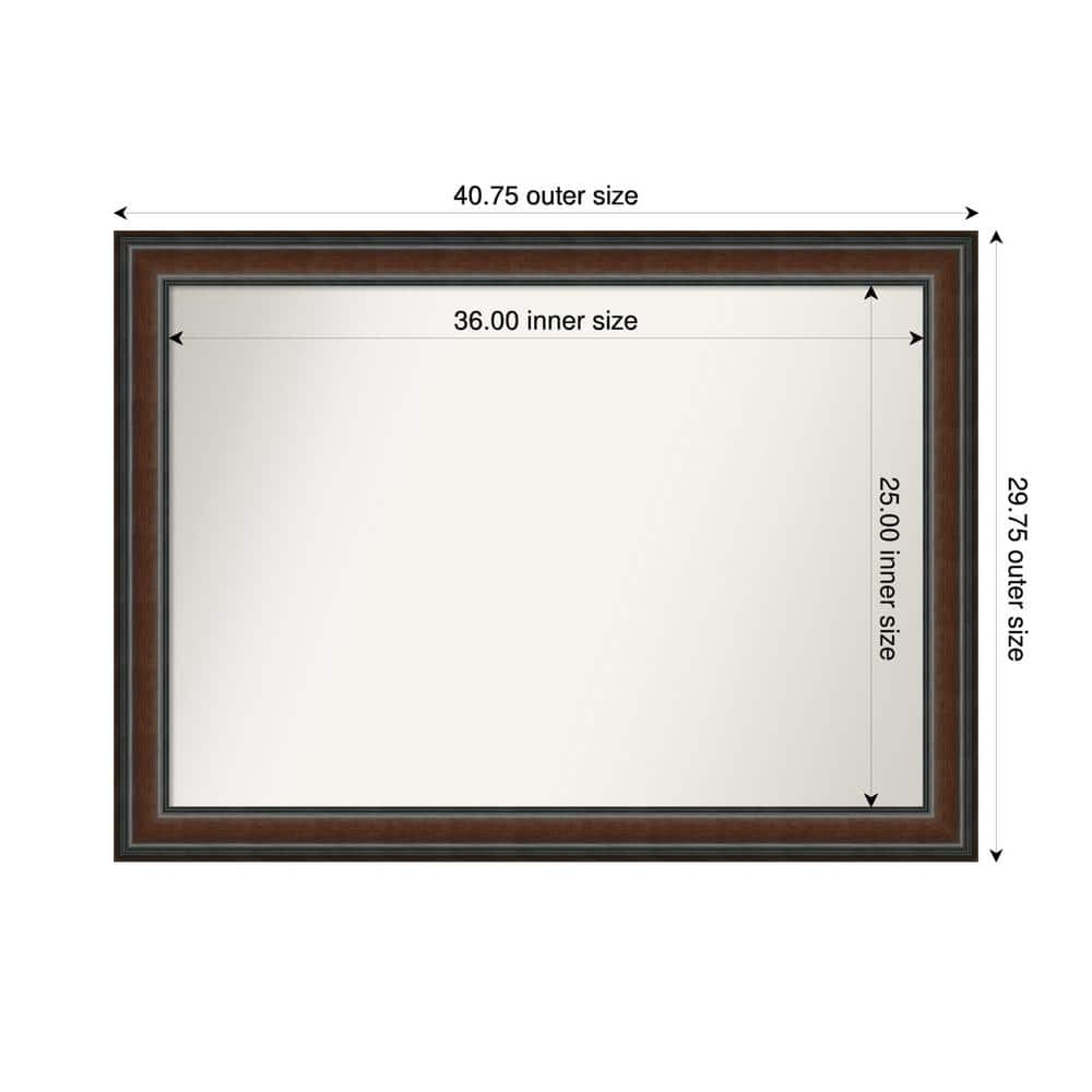 Cyprus Walnut 40.75 in. x 29.75 in. Custom Non-Beveled Wood Framed Bathroom Vantiy Wall Mirror price history on PriceWatchPro