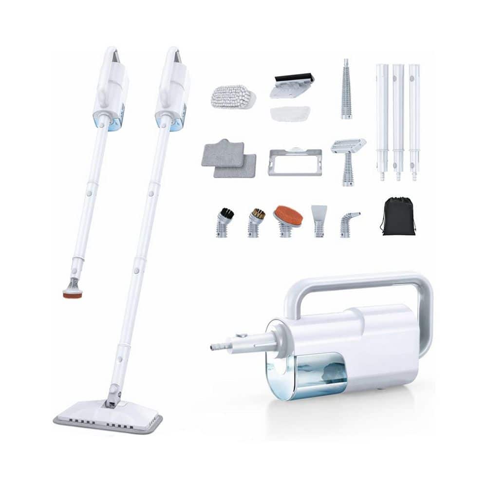 1200W 10-in-1 Corded Portable Steam Carpet Cleaner w 2 Modes, 350ml Tank, for Floors Tiles Kitchen BBQ Grill Home, White price history on PriceWatchPro