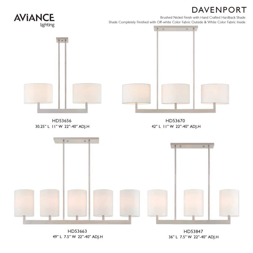 Hayworth Contemporary Brushed Nickel 3-Light Linear Chandelier
