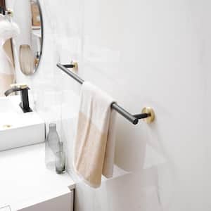 Bathroom Hardware Set 5-Piece Bath Hardware Set with Towel Bar, Towel Ring, Robe Hook, Toilet Paper Holder in Black Gold