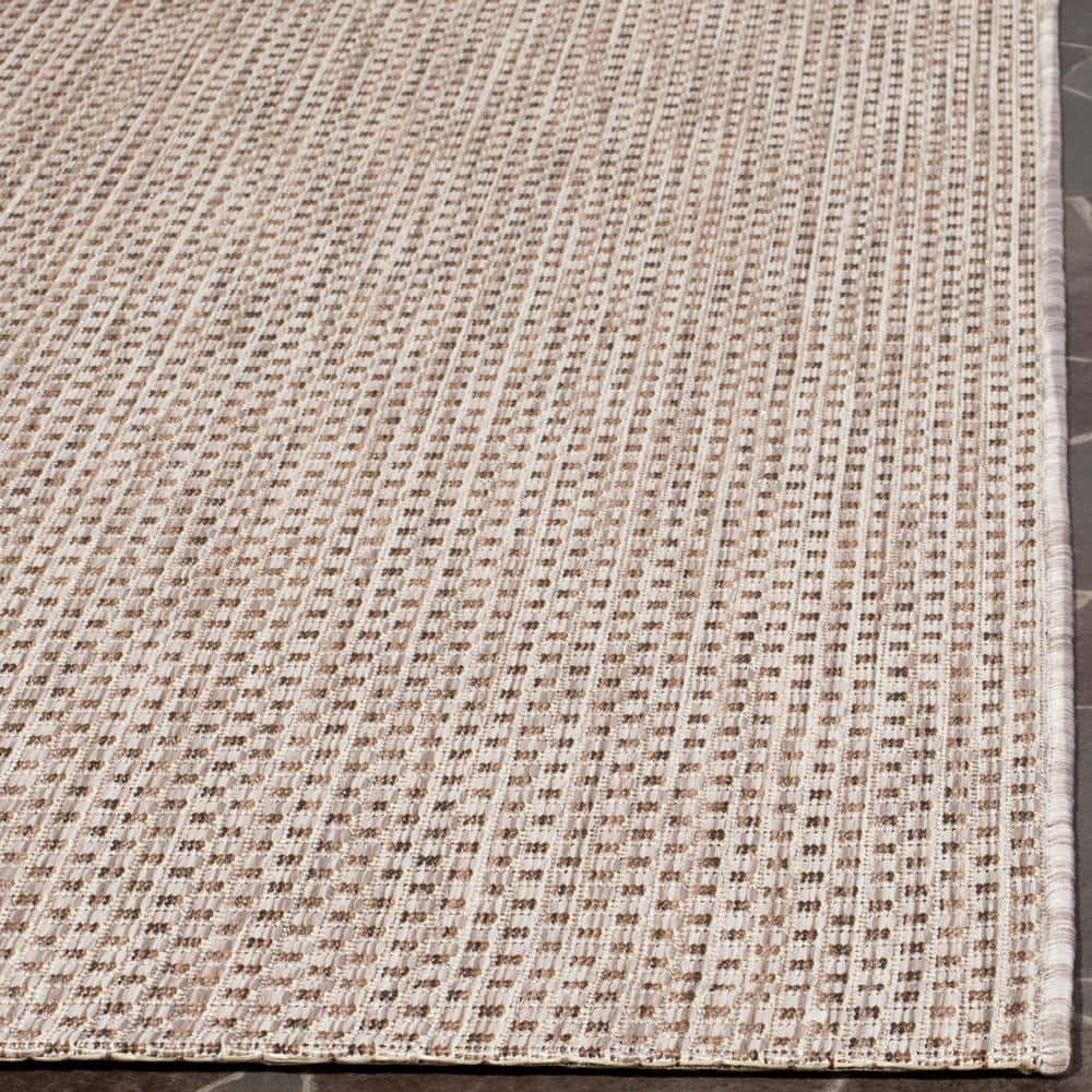 Beige and Brown Synthetic Non-slip Indoor/Outdoor Rug