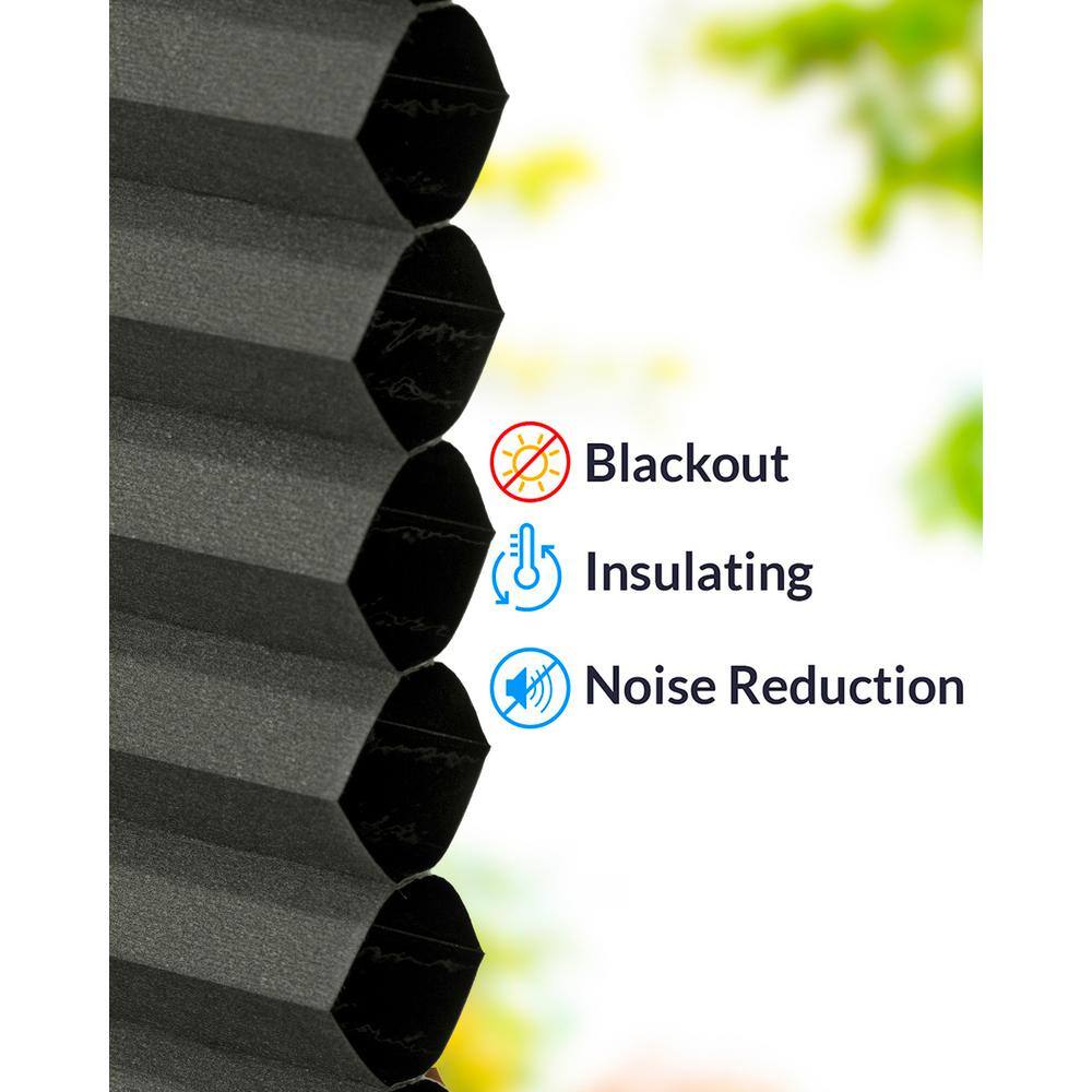 Gray Cordless Top Down Bottom Up Blackout Cellular Shade 69 in. W x 48 in. L