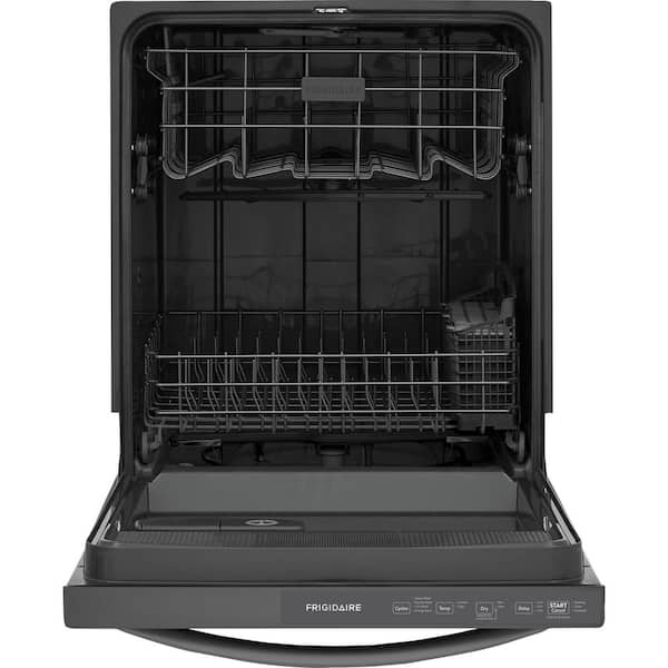 24 in Top Control Built In Tall Tub Dishwasher with Plastic Tub in Black Stainless Steel with 4-cycles