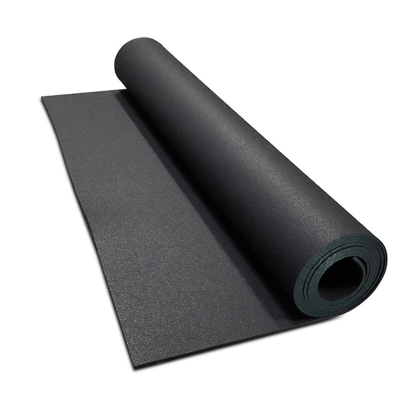 Survivor SportFloor Isomertic Black 48 in. x 600 in. x 0.3 in. Rubber Gym/Weight Room Flooring Rolls (200 sq. ft.)