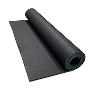 Isomertic Black 48 in. x 180 in. x 0.3 in. Rubber Gym/Weight Room Flooring Rolls (60 sq. ft.)