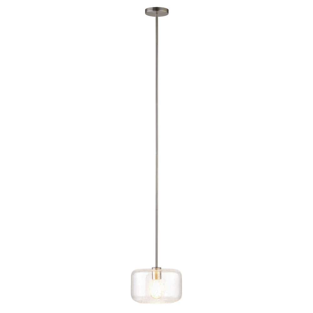 Henn&Hart 11  Brushed Nickel Finish Metal/Glass Pendant