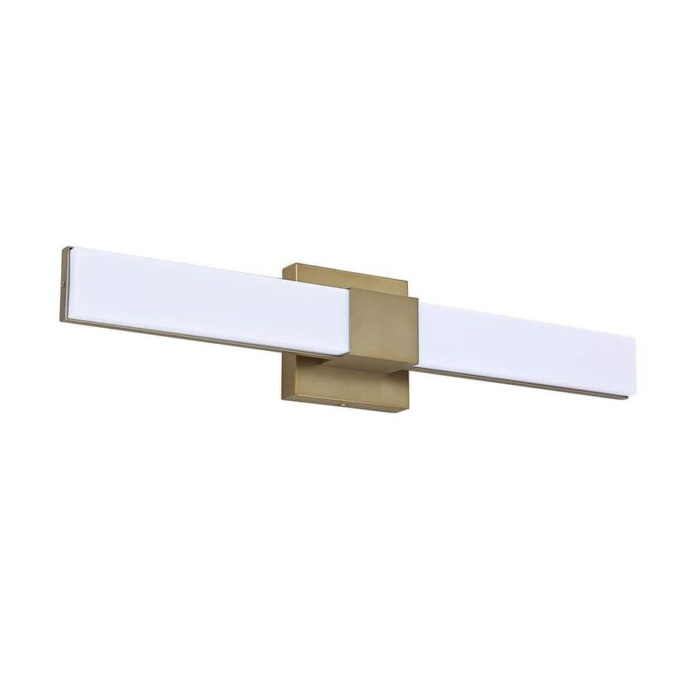 5 in. 1-Light Gold LED Vanity Light Bar with White Acrylic Shade