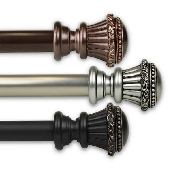 Rod Desyne Royal 1 in. Single Curtain Rod 66 in. - 120 in. in Bronze