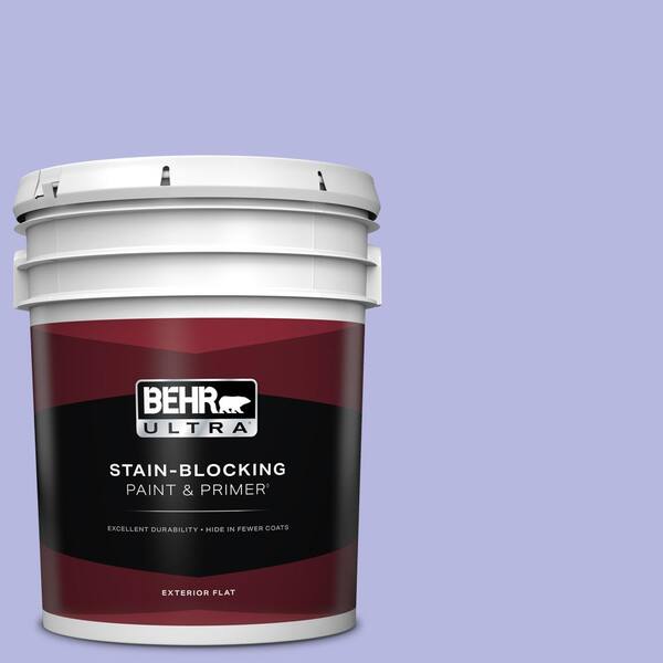 BEHR ULTRA 5 gal. #P550-3 Lavender Cloud Flat Exterior Paint & Primer