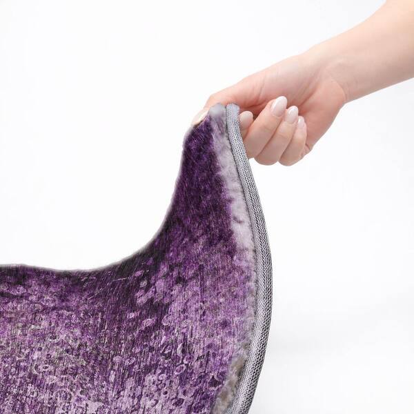 Dream Shag Premium Machine Washable Abstract ADS565 Purple 5 ft. x 7 ft. 6 in. Area Rug