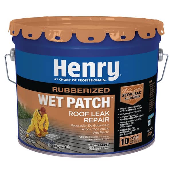Henry 208R Rubberized Wet Patch Black Roof Leak Repair Sealant 3.3 gal.