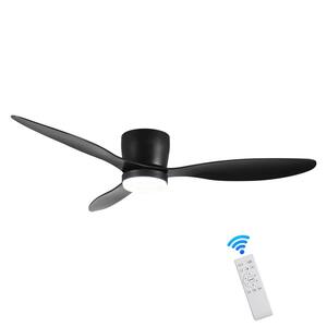 42 in. Smart Indoor Black Ceiling Fan with LED Light and Remote Control 3 Colors Adjustable and Reversible DC Motor