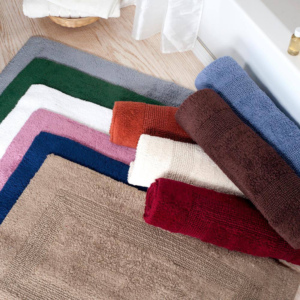 Ivory Cotton 4-Piece Bathroom Mat Set with Tufted Design