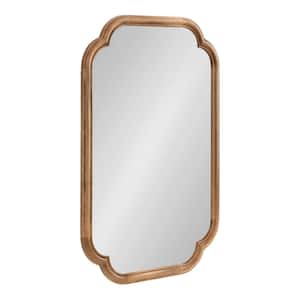 Glenby 24.00 in. W x 36.00 in. H Rustic Brown Scalloped Traditional Framed Decorative Wall Mirror