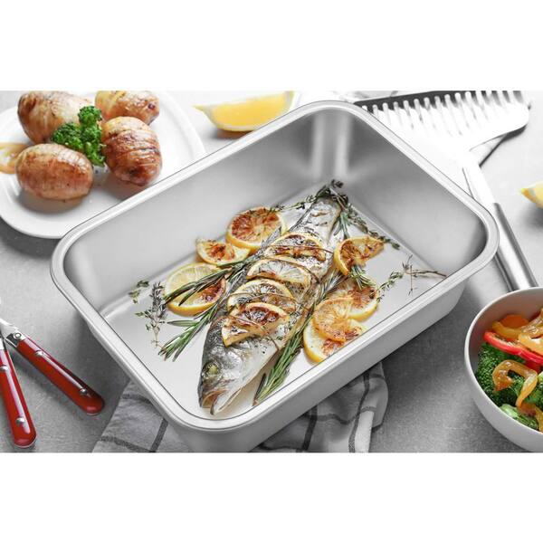 LAIFUCAM 2-Piece Stainless Steel Deep Dish Heavy Duty Single