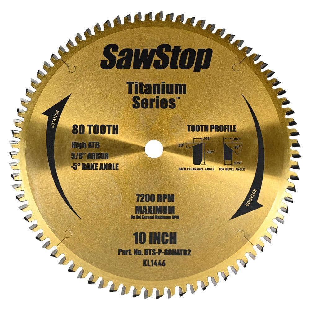 10 in. 80-Tooth Titanium Series Premium Woodworking Table Saw Blade price history on PriceWatchPro