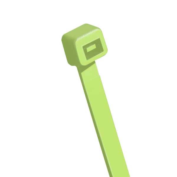 Unbranded 4 in. Miniature Standard UL 21 Rated Cable Zip Ties (100-Pack) (Fluorescent Green)