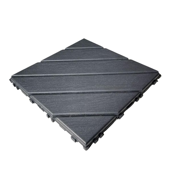 1 ft. x 1 ft. Plastic Deck Tile in Dark Brown for Outdoor Porch Poolside Balcony Backyard (44 Per Box)