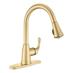 Market Single-Handle Pull-Down Sprayer Kitchen Faucet in Matte Gold