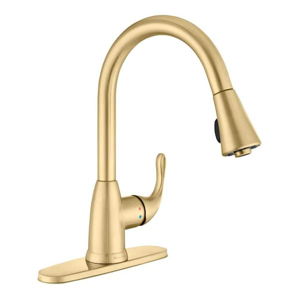 Glacier Bay Market Single-Handle Pull-Down Sprayer Kitchen Faucet in Matte Gold