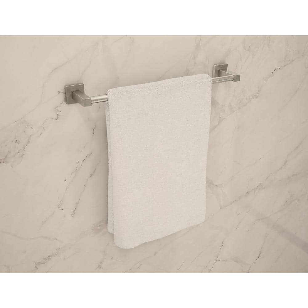 Satin Nickel 24" Wall-Mounted Metal Towel Bar