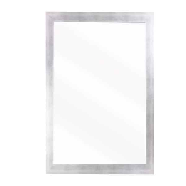 Unbranded 31 in. W x 43 in. H Framed Rectangular Bathroom Vanity Mirror in Silver
