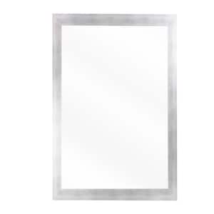 Large Rectangle Matte Silver Modern Mirror (60 in. H x 40 in. W)