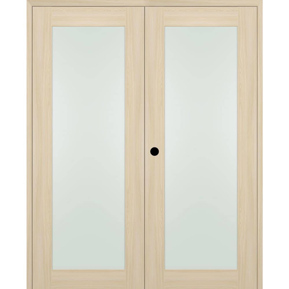 Avon 207 N 64 in. x 96 in. Right Active Full Lite Frosted Glass Loire Ash Wood Composite Double Prehung French Door price history on PriceWatchPro