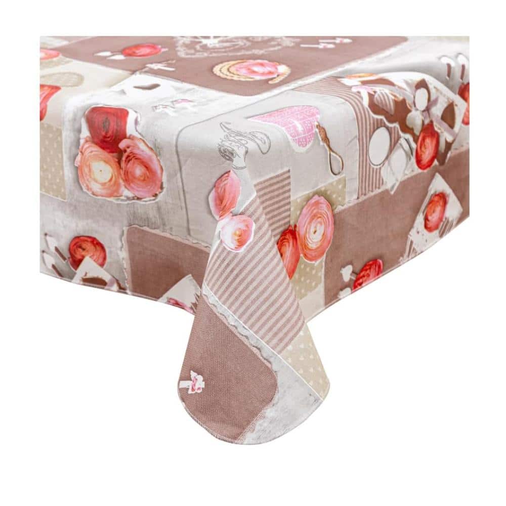 Valentine's Day Tablecloth 60'' Round Vinyl Tablecloths with Flannel Backing Wipeable Spillproof Plastic Table Cover price history on PriceWatchPro