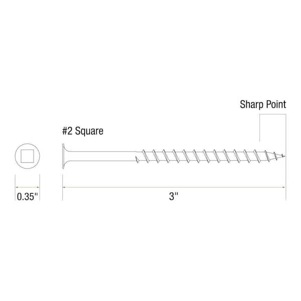 Grip-Rite #8 x 3 in. Square Drive Bugle Head Coarse Thread Drywall Screws 5 lb. Box - image 5