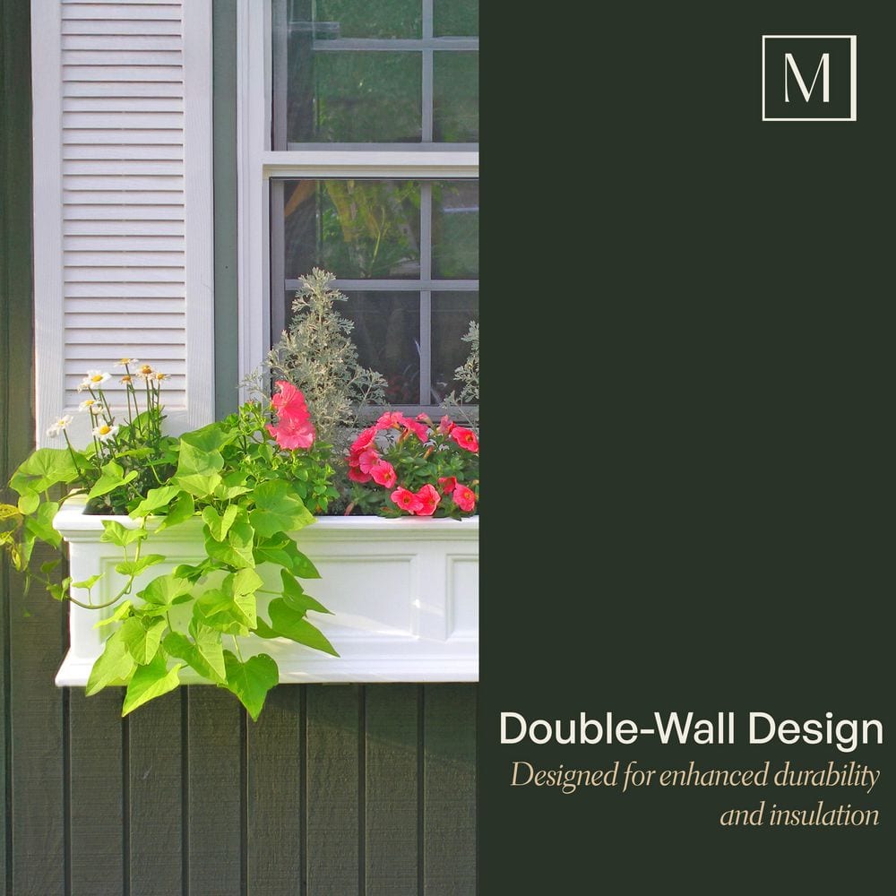 Fairfield 36" Black Polyethylene Self-Watering Window Box Planter