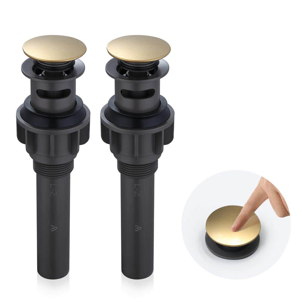 Bathroom Sink Pop Up Drain with Overflow in Brushed Gold (2-Pack) price history on PriceWatchPro