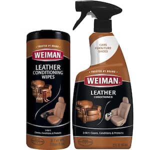 Leather Wipes 30-Count and 22 oz. Leather Cleaner and Polish Spray