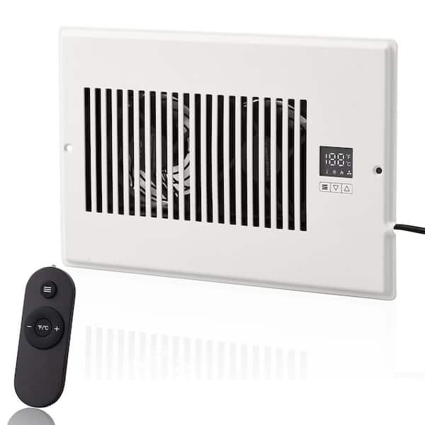 Register Booster Fan, Quiet Vent Booster Fan Fits 6 x 10 in. Register Holes, with Remote Control and Thermostat Control