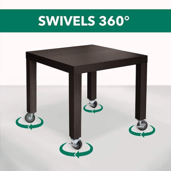 Everbilt - 4 in. Gray Rubber Like TPR and Steel Swivel Plate Caster with Locking Brake and 250 lb. Load Rating