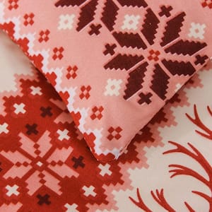 All Season Bedding Full Size Comforter Set, Ultra Soft Polyester Elegant Bedding Comforters (3-Piece)-Red
