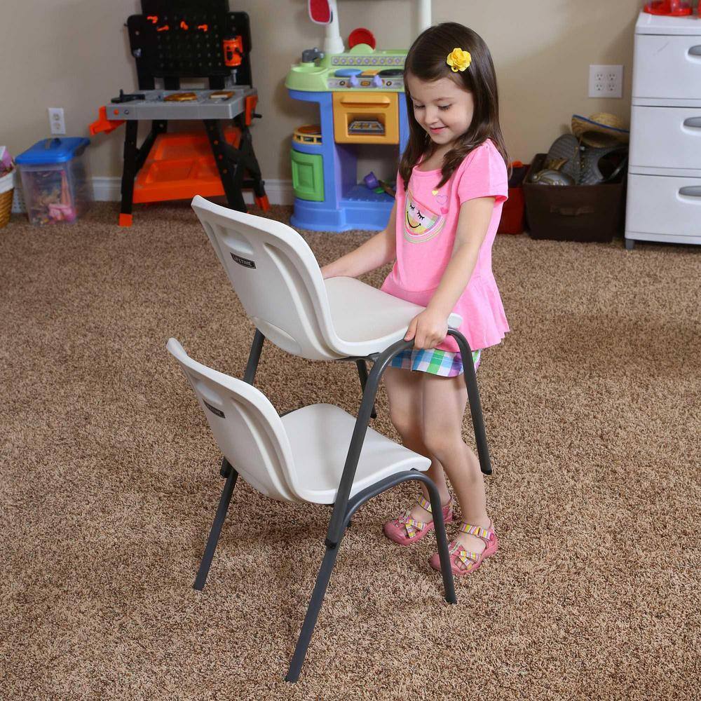 Almond Polyethylene Stackable School Chair for Kids