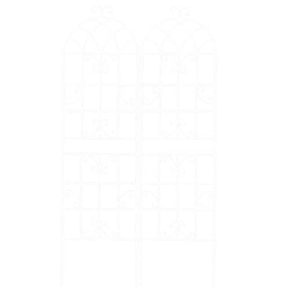 71 in. Metal Garden Trellis in White (2-Pack)