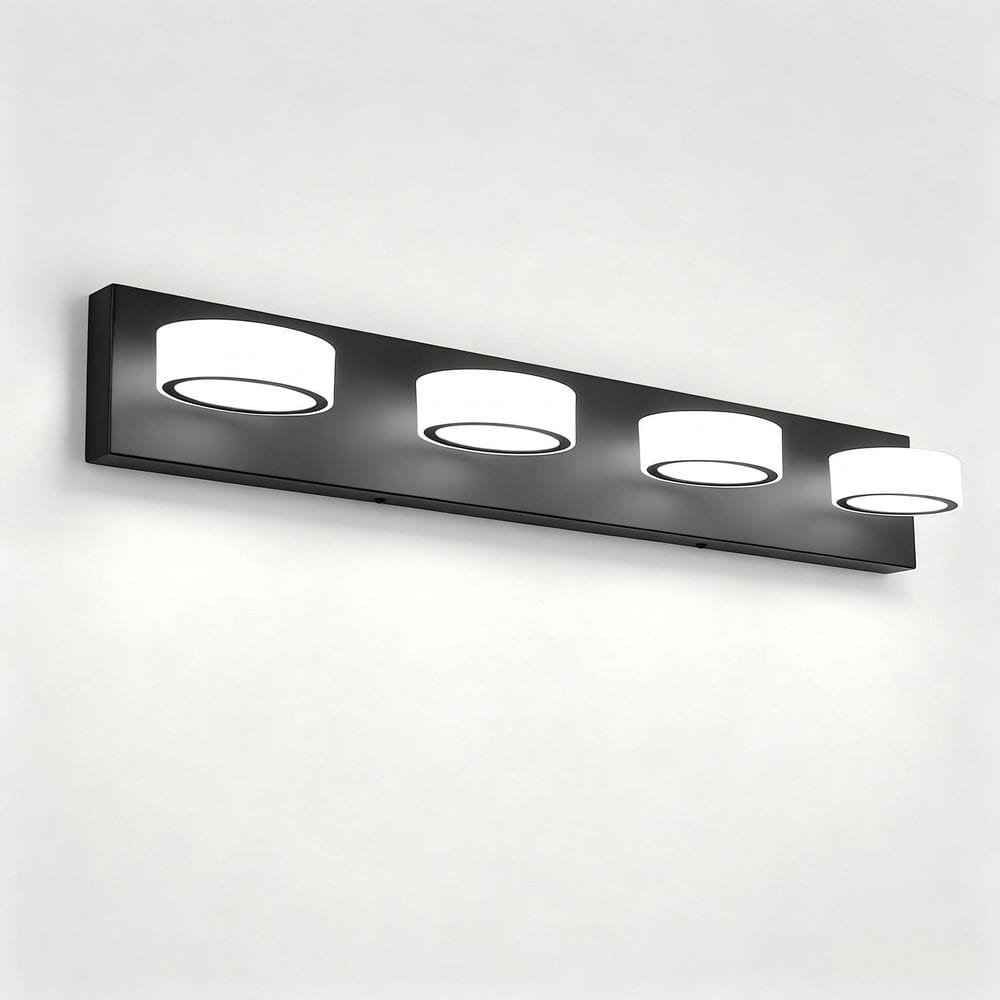 32.3 in. 4-Light Black Modern Bathroom LED Vanity Light with 350° Rotatable Heads, 5500K Daylight price history on PriceWatchPro