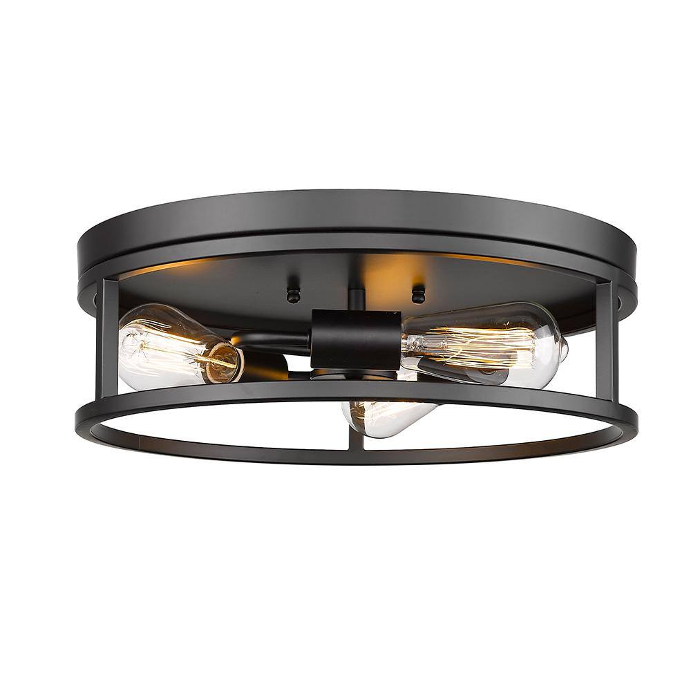Elysian Gold & Crystal 16" Drum Flush Mount Light for Indoor/Outdoor