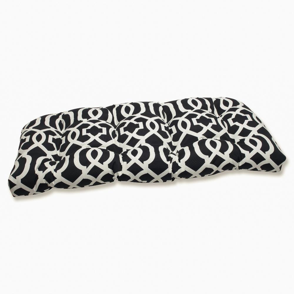 Regal Black and White Wicker Loveseat Cushion