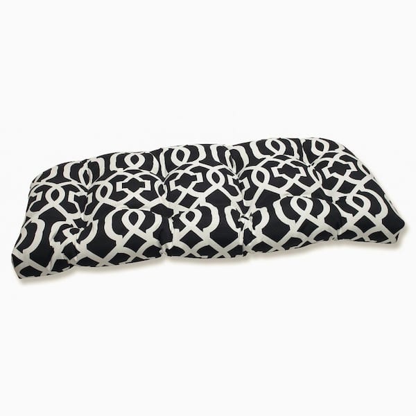 Pillow Perfect Novelty Rectangular Outdoor Bench Cushion in Black