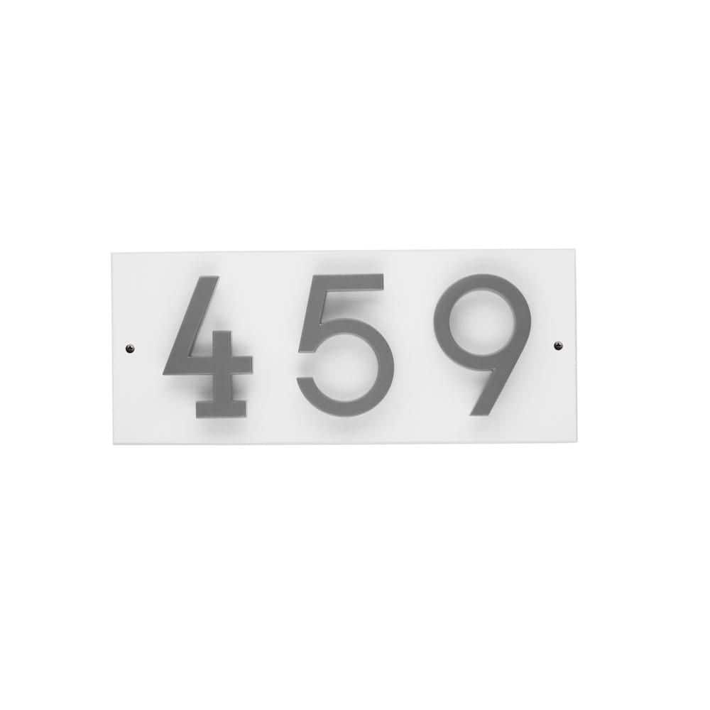 Floating Stand-Off 3-Number Horizontal Sign White with Silver Modern Font Numbers price history on PriceWatchPro