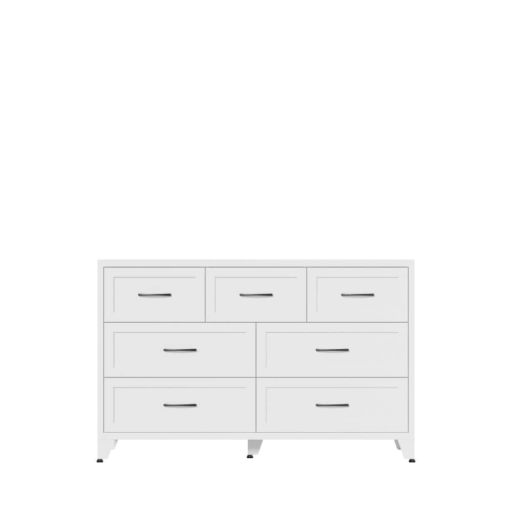 7-Drawer White Metal Dresser, Low-Profile Chest for Bedroom Living Room Entryway Storage price history on PriceWatchPro